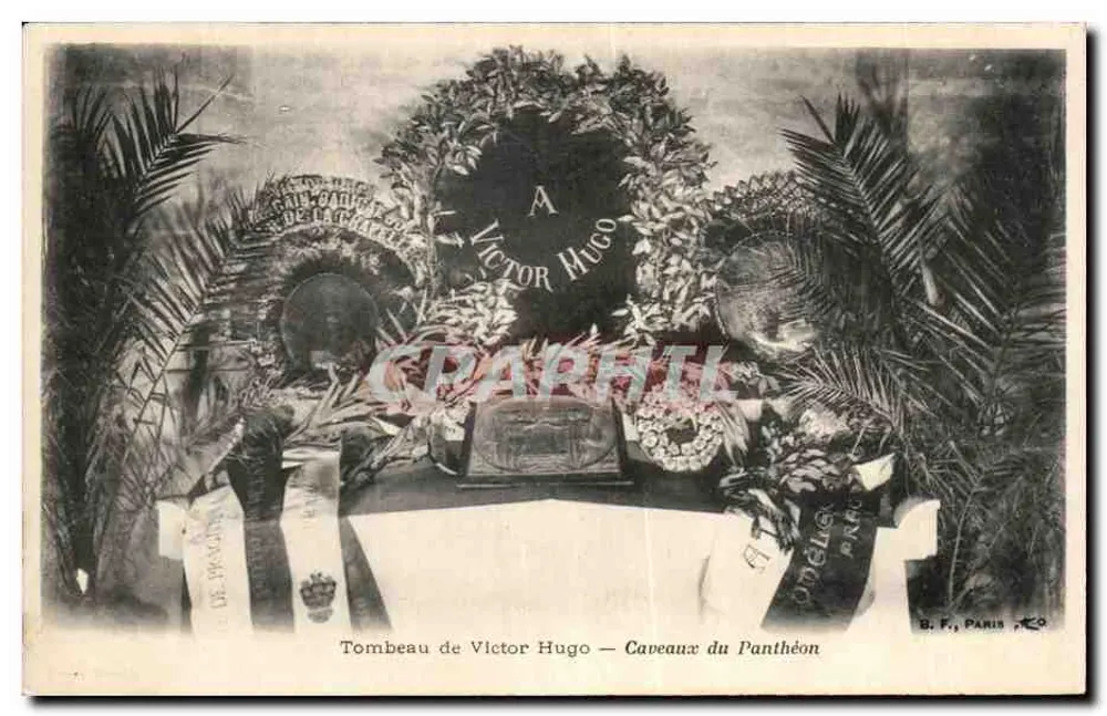 Grab von Victor Hugo — Sarg des Panthéons — B. F., Paris - Vorderseite