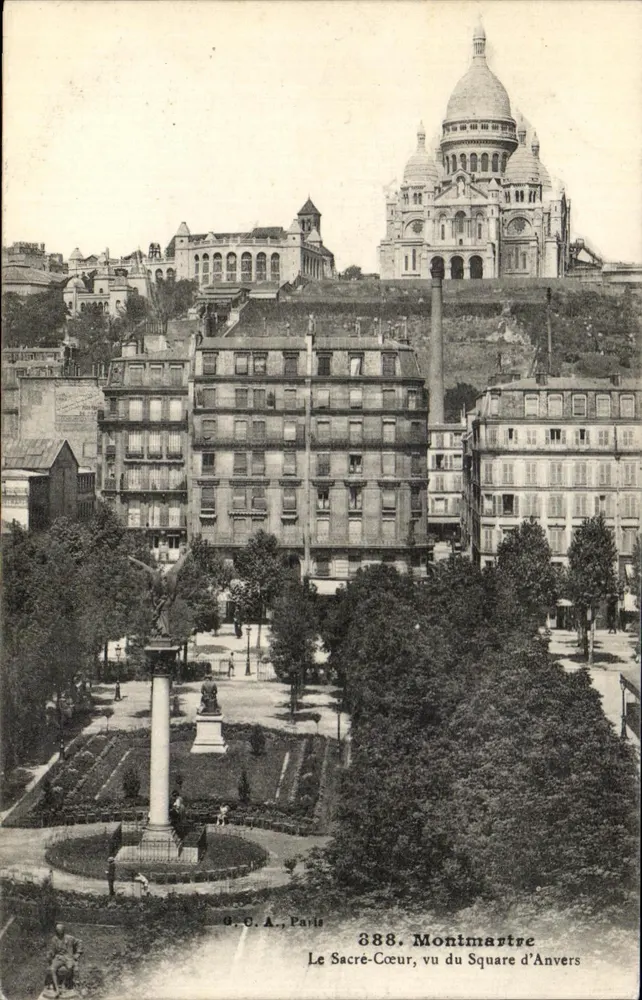 Der Sacré-Cœur, gesehen vom Square d'Anvers — Montmartre, Paris — G.C.A. n°388 - Vorderseite