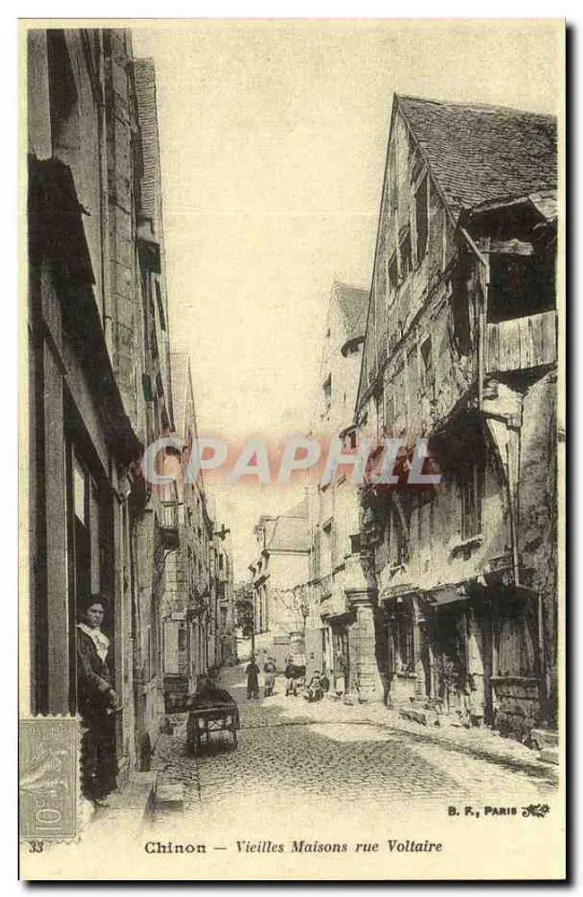 Chinon — Velhas Casas na Rue Voltaire — B. F., Paris - Frente