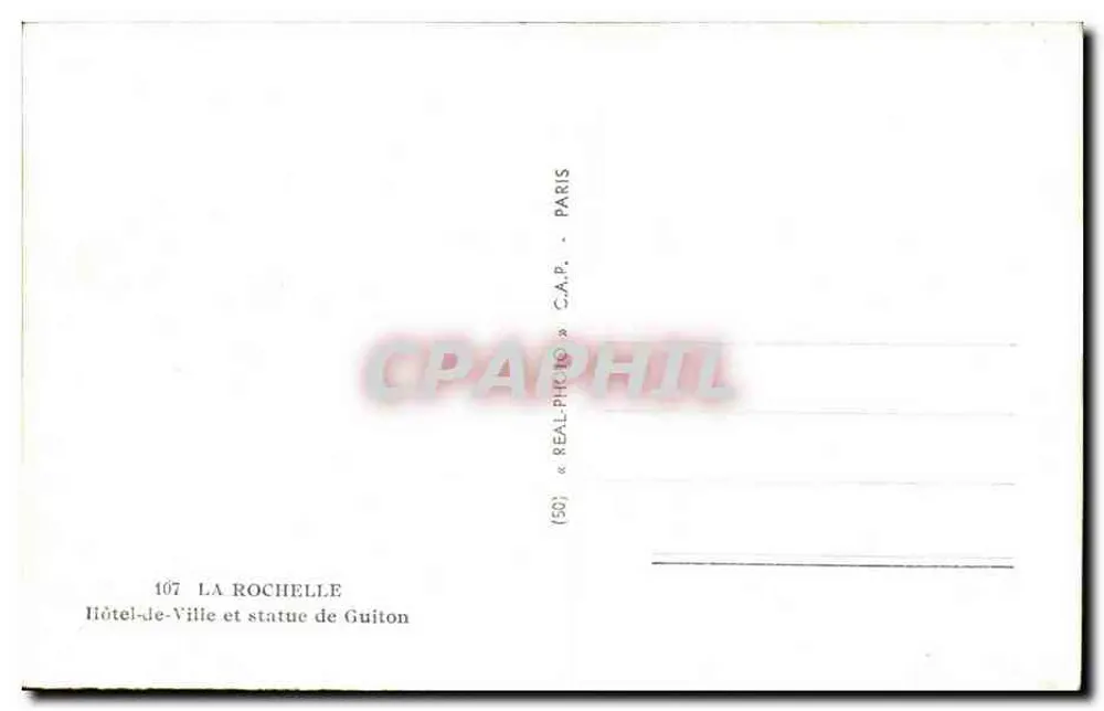 La Rochelle — Rathaus und Guiton-Statue — C.A.P. Paris - Rückseite