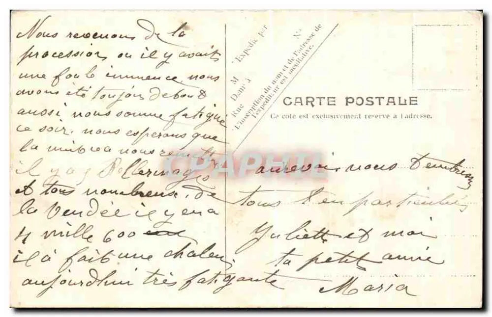 Lourdes — Der Bergfried und die Brücke über den Gave — V.P. Paris. Nr. 16 - Rückseite