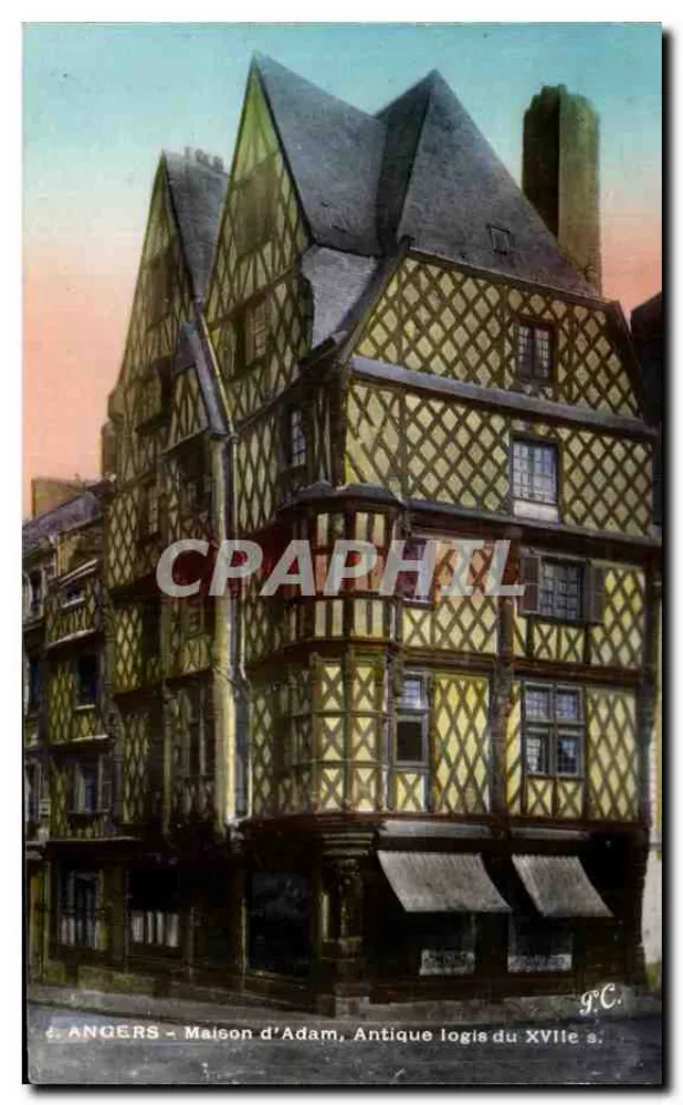 Angers - Maison d'Adam, Antikes Logis des 17. Jahrhunderts — Ausgabe P. Hapchette & A. Crébec - Vorderseite
