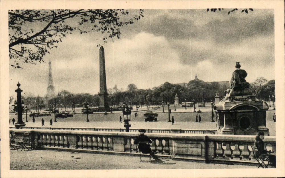 Place de la Concorde — Obélisque e Torre Eiffel no fundo — Editor FOUQUET, n° 101 - Frente