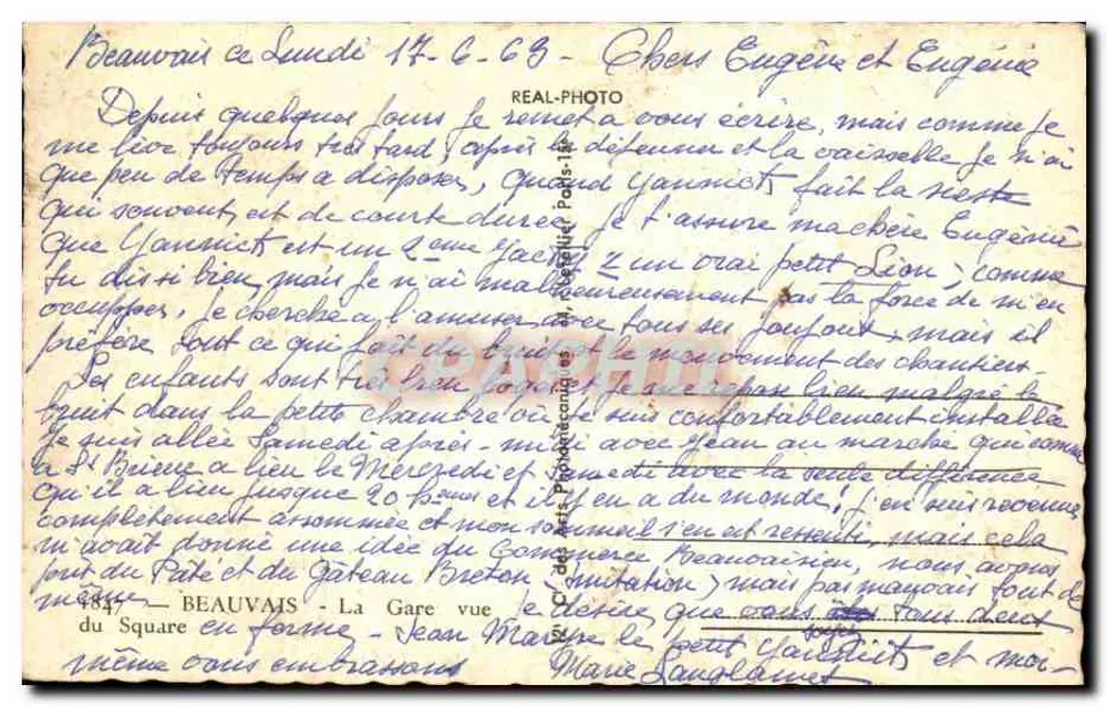 Beauvais - A Estação Vista do Pátio — editor Cap, n°484 - Verso