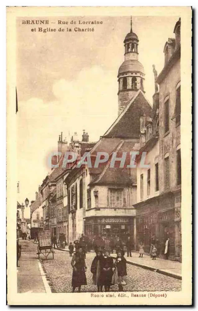 Beaune — Rue de Lorraine und Église de la Charité — Ronco s.l.n., Verlag, Beaune (Deposited) - Vorderseite