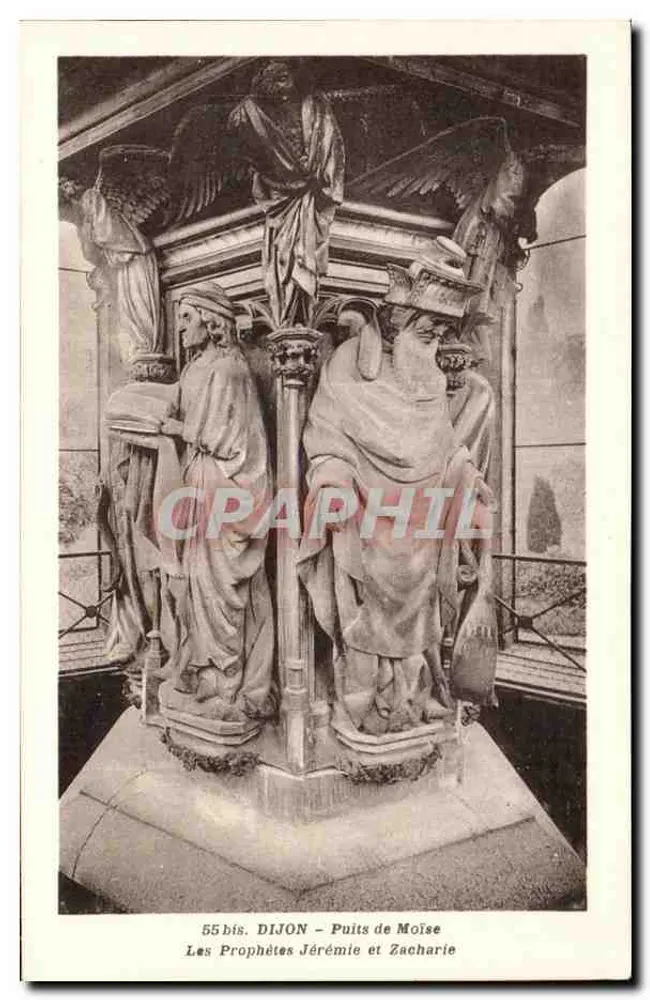 Dijon — Brunnen des Mose — Die Propheten Jeremia und Zacharias - Vorderseite