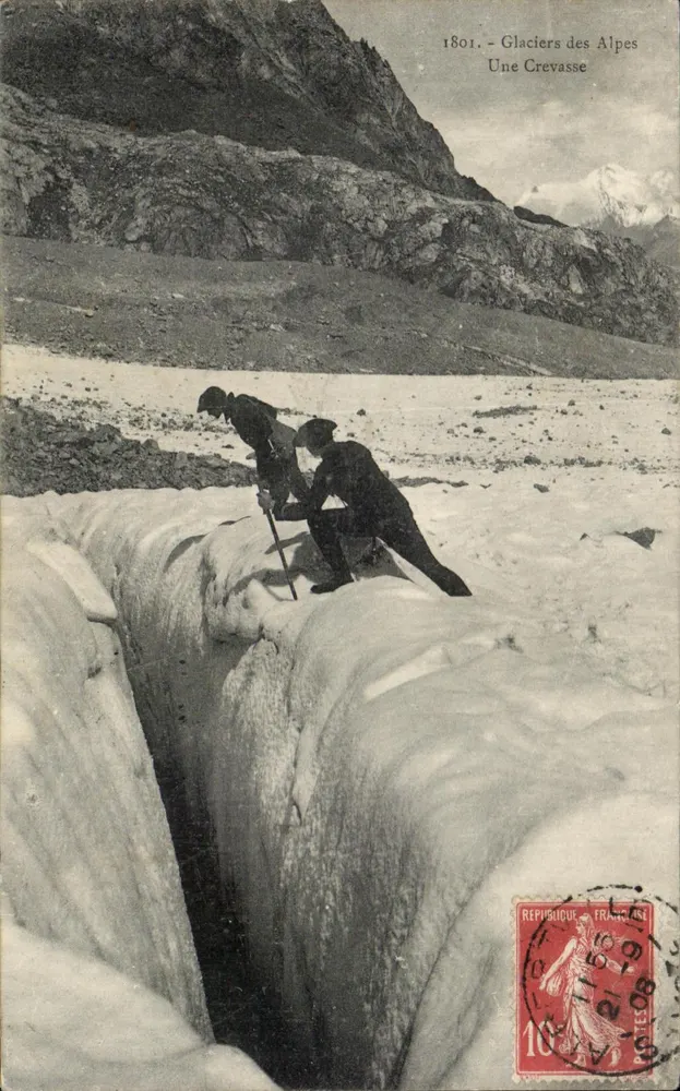 Alpine Gletscher — Eine Rissstelle — Verlag unbekannt, Seriennummer 1801 - Vorderseite
