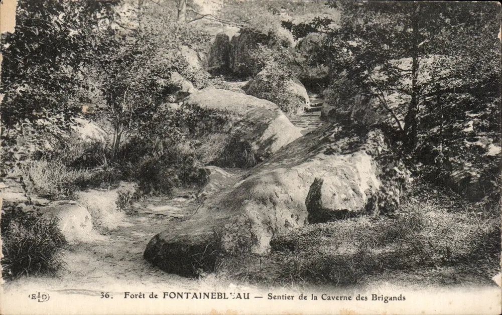Wald von FONTAINEBLEAU — Höhle der Räuber Weg — Verlag ELD, n°36 - Vorderseite