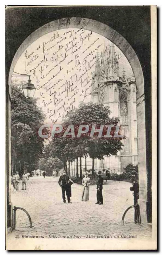 Vincennes — Innenraum des Forts — Mittelgang des Schlosses — anonymer Verleger, Nr. 45 - Vorderseite