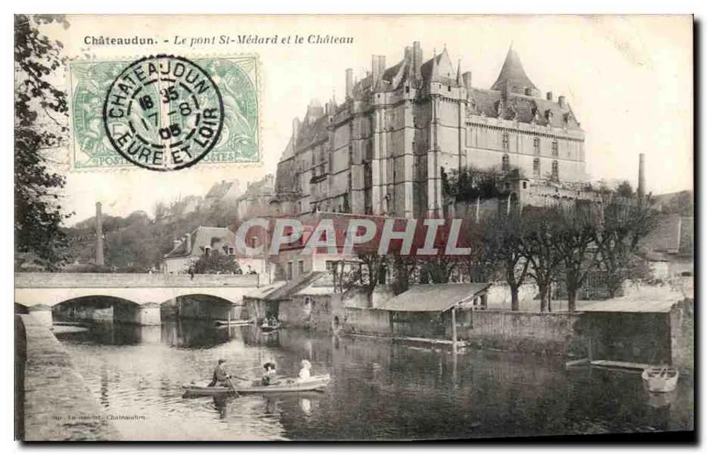 Châteaudun - Le pont St-Médard et le Château — éditeur anonyme, n° de série non visible - Vorderseite