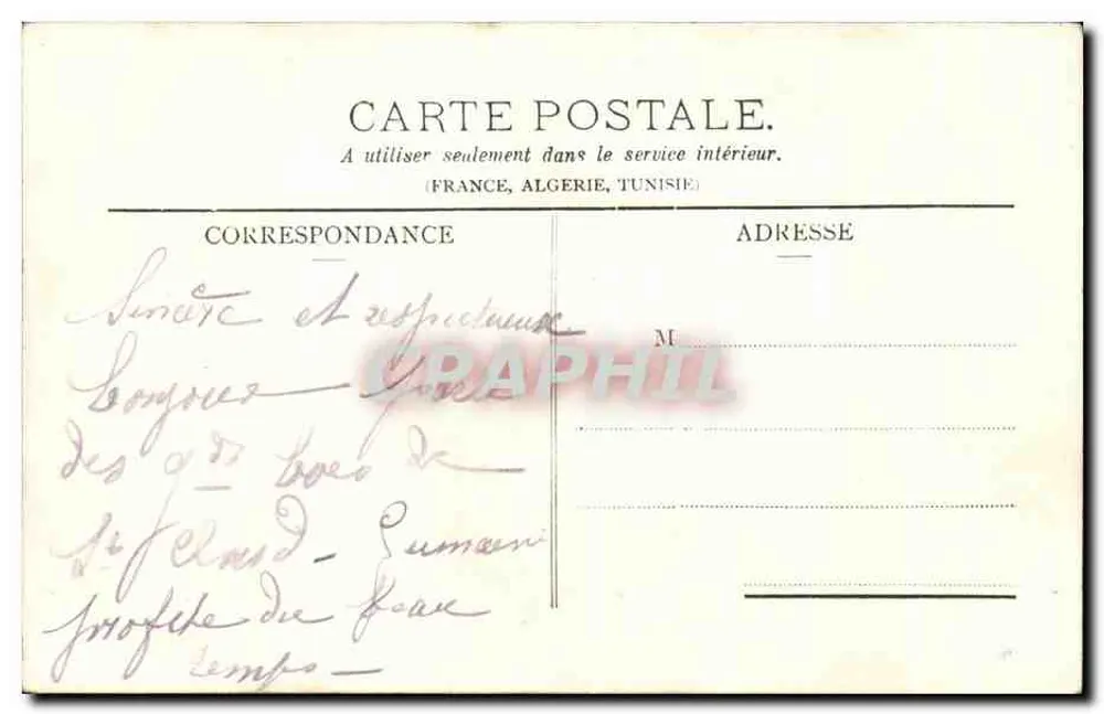 St-Cloud - Jeux des grandes Eaux — Bilhete postal antigo n°30, editor não visível - Verso