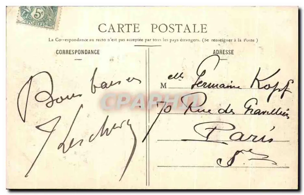 Mont Dore — As Chaminés do Diabo — Lib. Bougé-Béal, 21, Rue de l'Écu, Clermont-Ferrand - Verso