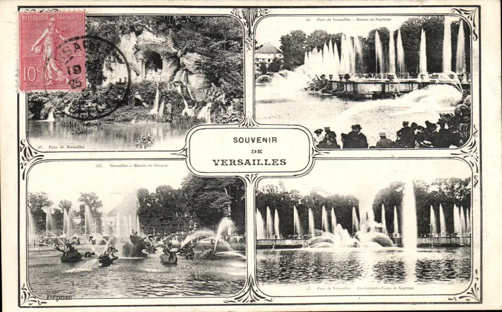 Versailles — Bacias de Netuno e do Dragão — Edit. Bellamy - Frente