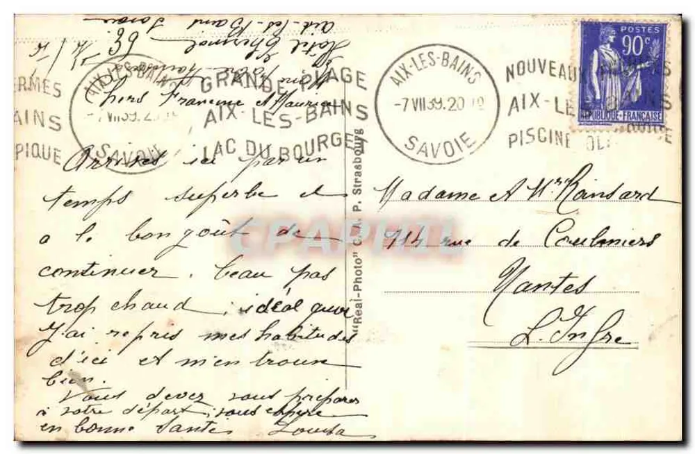 Gorges do Sierroz — O Barco LL — Bilhete postal antigo Photo - Verso