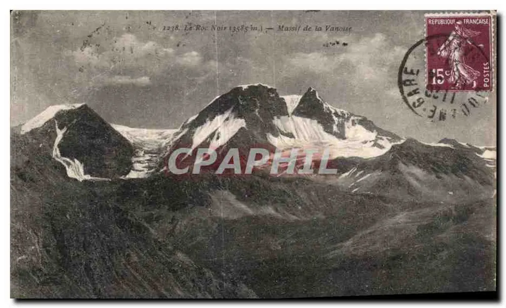 Le Roc Noir 13585 m — Massif de la Vanouse — Éditeur non identifié - Frente