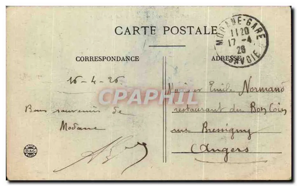 Le Roc Noir 13585 m — Massif de la Vanouse — Éditeur non identifié - Verso