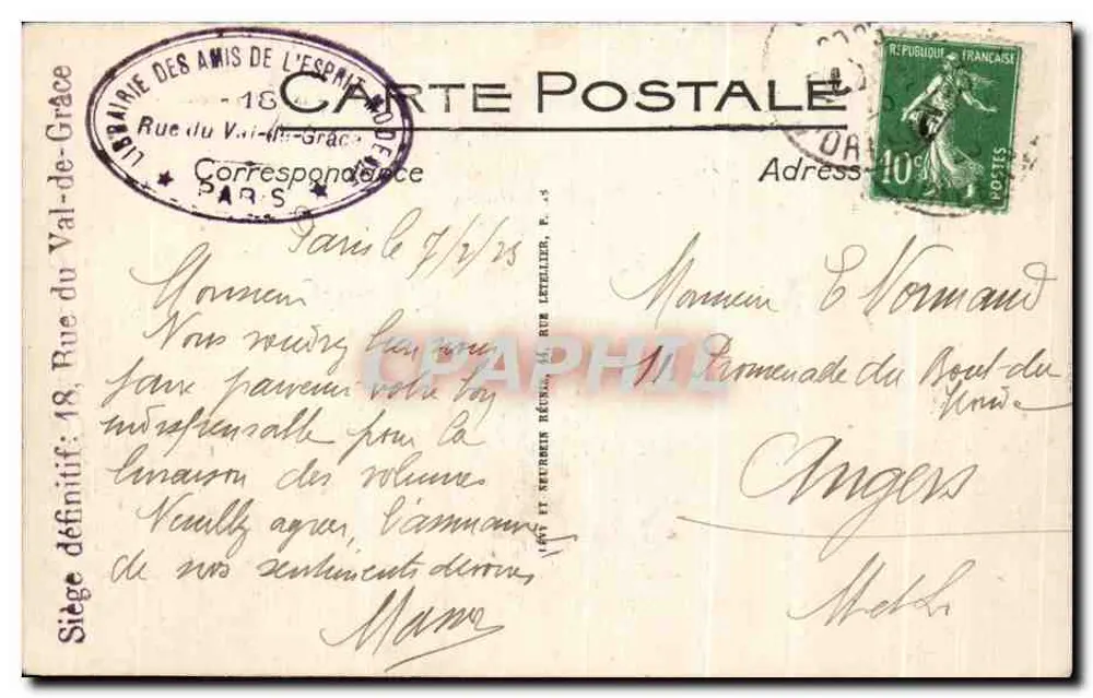 Paris (1er) — Le Monument de Gambetta — LL - Verso