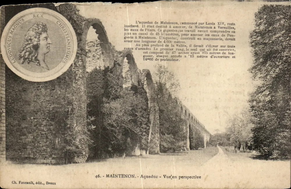 Maintenon — Aqueduc en perspective — Ch. Foucault, édit., Dreux, n°46 - Frente