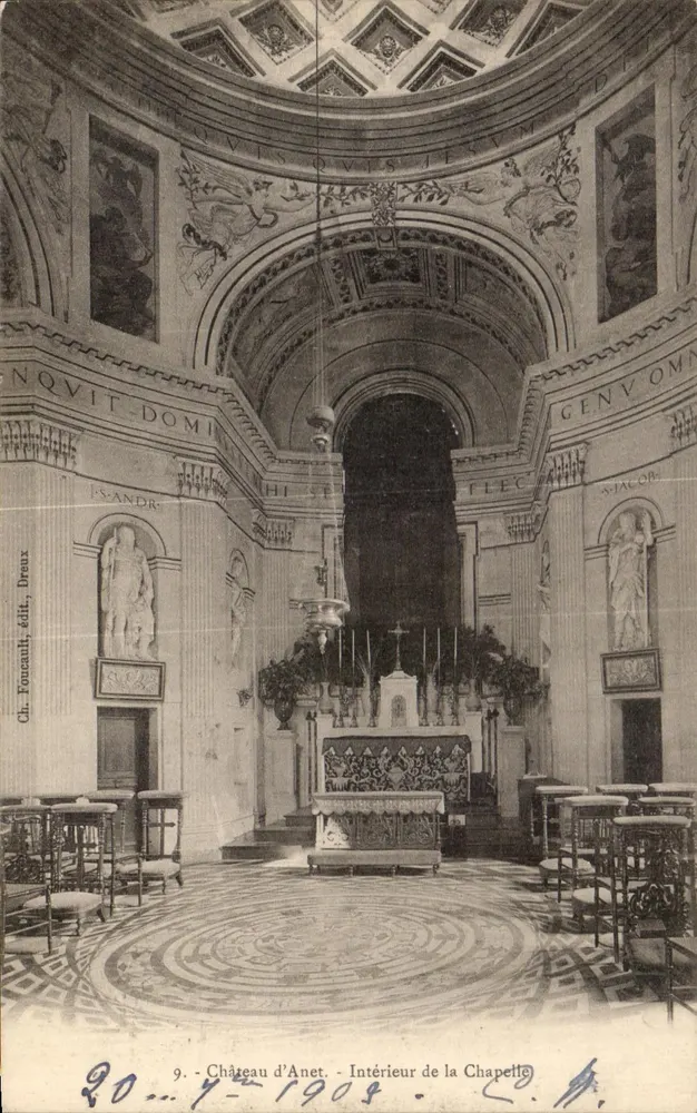 Castillo de Anet — Interior de la Capilla — Ch. Fonceau, edit., Dreux, n°9 - Anverso