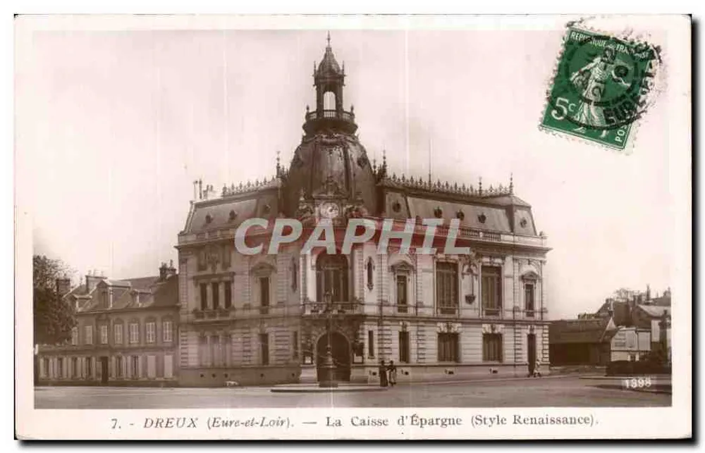 Dreux (Eure-et-Loir) — Sparkasse (Renaissance-Stil) — Verlag Rose, Nr. 7 - Vorderseite