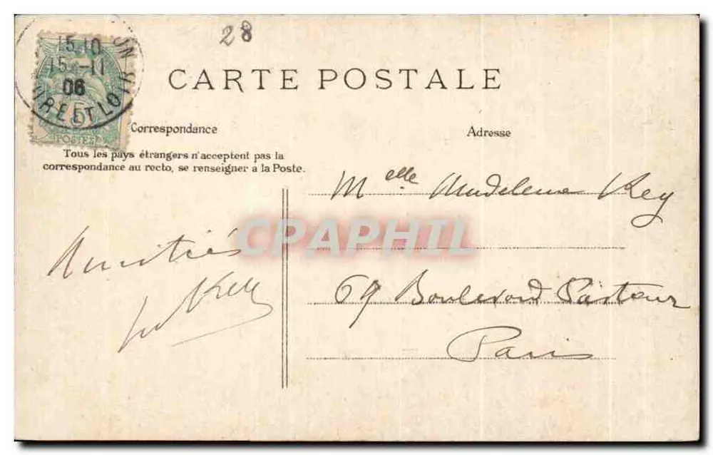 Châteaudun — Os contrafortes do Castelo — Editor C. e L. n° 177 - Verso