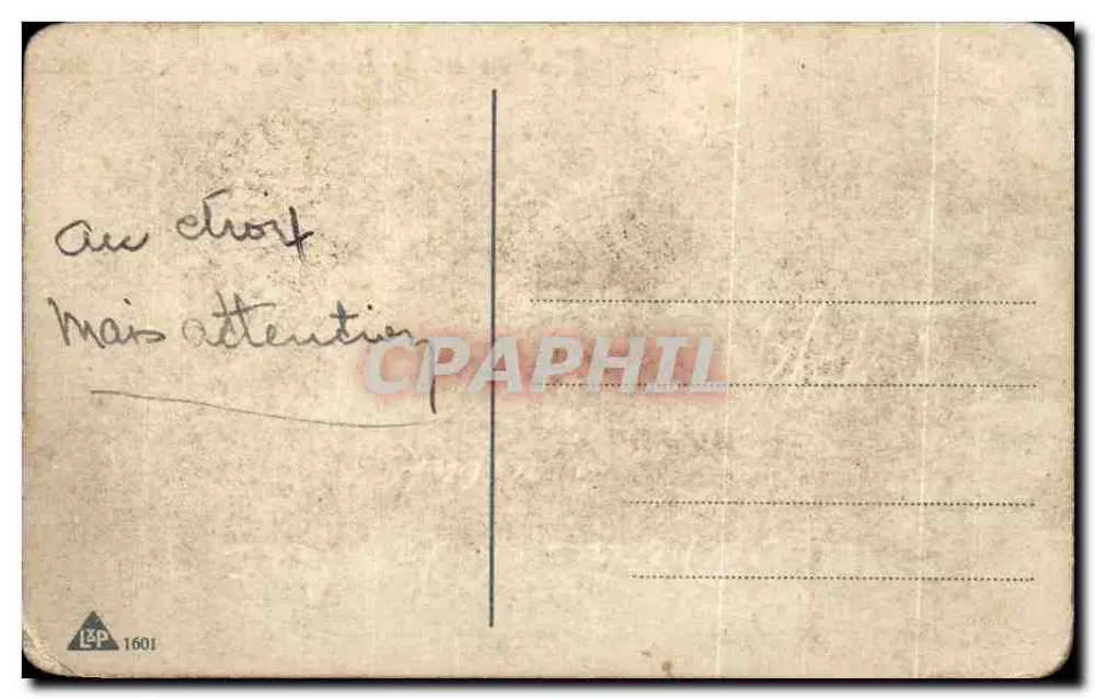 Gruppe fröhlicher Schwimmer — gedruckter Text 'Je mehr Narren, desto mehr Lachen.' — Verleger L&P n°1601 - Rückseite