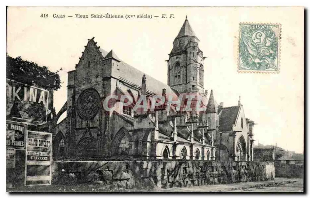 Caen — Vieux Saint-Étienne (XVe siècle) — E. F. - Awers