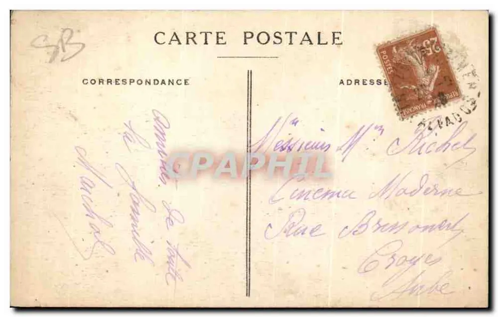 Trouville — Rücklicht in den schwarzen Felsen — G. F., Le Havre, n°108 - Rückseite