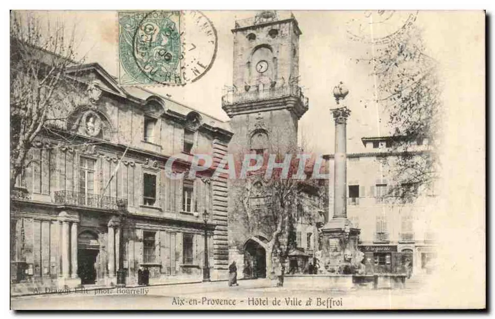 Aix-en-Provence — Rathaus & Turm — A. Drayon Edit. Hourelly - Vorderseite
