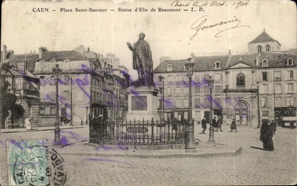 CAEN — Place Saint-Sauveur — Statue von Elie de Beaumont — L. D. - Vorderseite