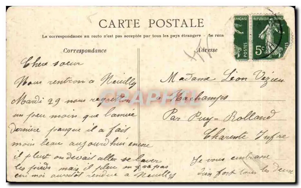 Femme dans un ballon à air chaud — scène de plage à Houlgate — éditeur Houlgatf - Verso