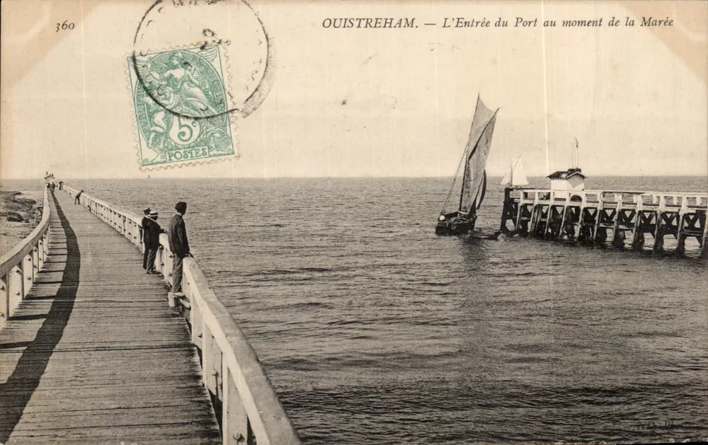 Ouistreham — Ansicht des Hafeneingangs zur Flutzeit — unbekannter Verlag, Nr. 360 - Vorderseite