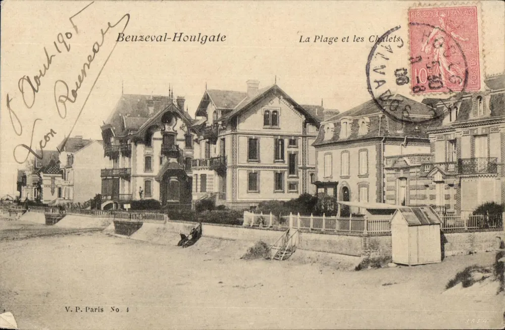 Beuzeval-Houlgate — A Praia e os Chalets — V.P. Paris No. 4 - Frente