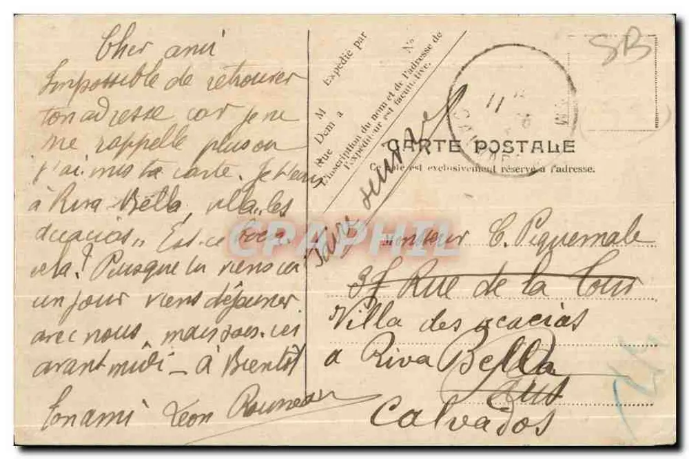 Beuzeval-Houlgate — A Praia e os Chalets — V.P. Paris No. 4 - Verso
