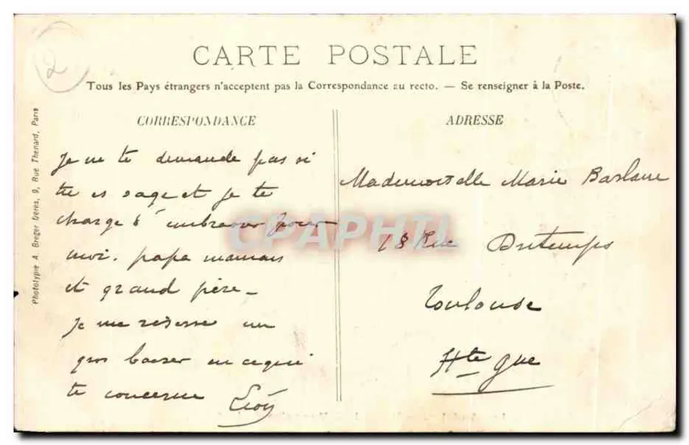 Les Andelys — Krankenhaus — Ansicht vom Seine — Mme Derry, Tab.-édit - Rückseite
