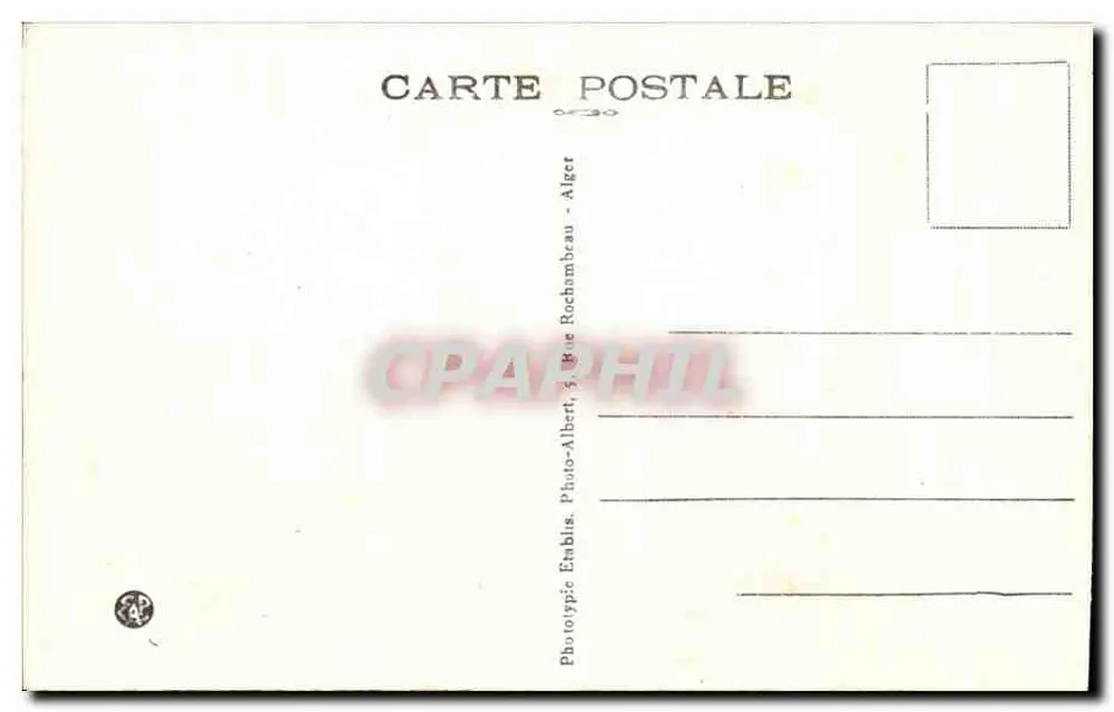 Gorges de KERRATA — Um Tunel — Phototypie Etablis, 3 Rue Albert, Alger - Verso