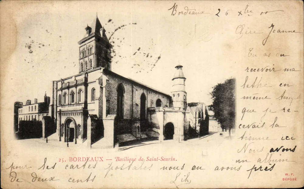 Bordeaux — Basilique de Saint-Seurin — éditeur W. F. DEPOSÉ - Frente