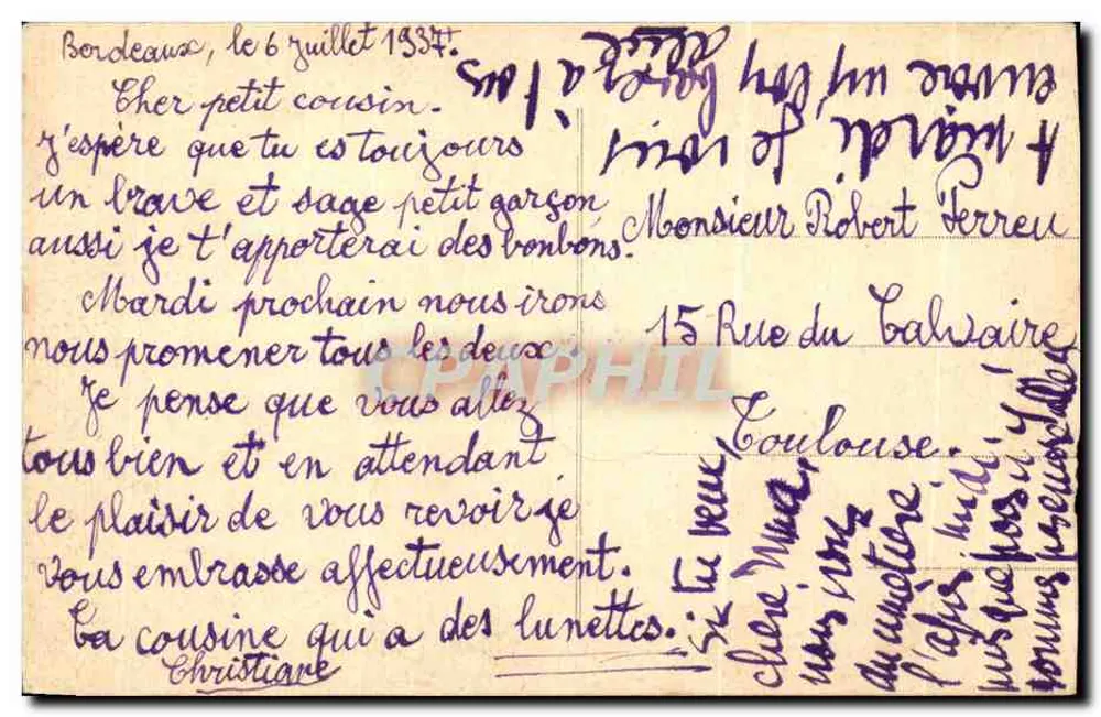 Bordeaux — Die Tauben und Turm Pey-Berland - Rückseite