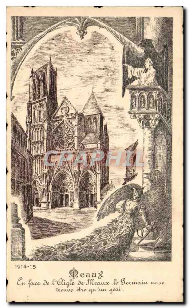Meaux — Kathedrale von Meaux mit dem Germain — Impr. L. Fontaine, 23 Rue Prud'homme, Paris - Vorderseite