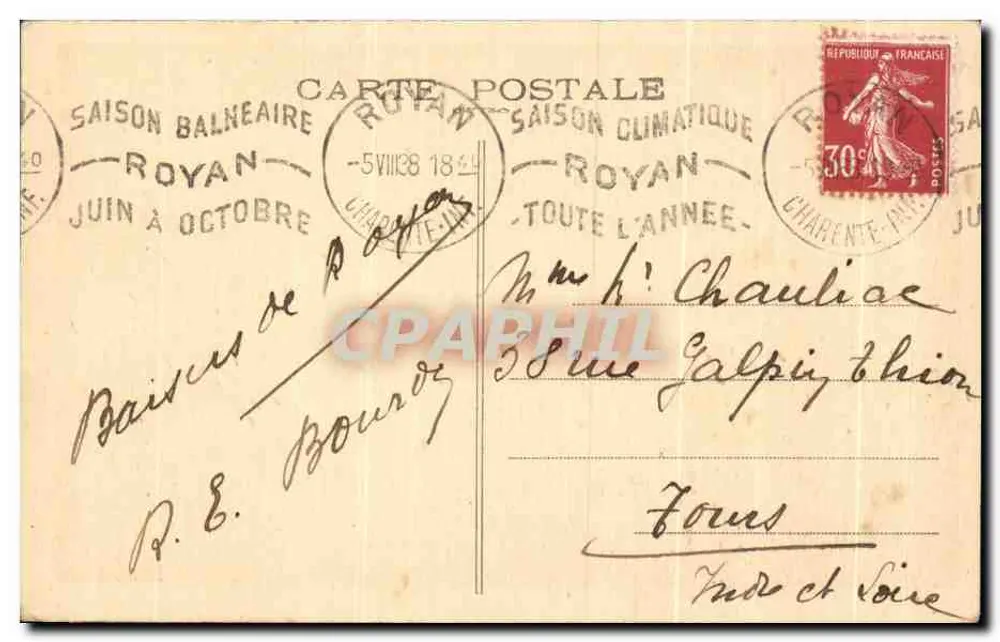 ROYAN (Ch.-Inf.) — Die Große Conche zur Badezeit — SABY - Rückseite