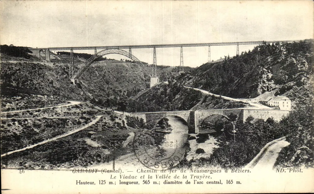 Garadit (Cantal) — Viadukt und Tal der Truyère — ND. Foto. - Vorderseite