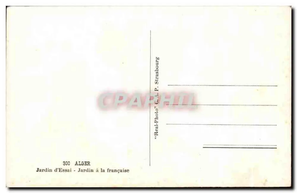 Versuchsgarten — Algerien — Verlag C.A.P. Strasbourg - Rückseite
