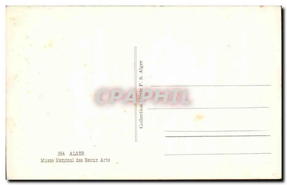 Museo Nazionale delle Belle Arti — Algeria — Collezione P. S. Alger - Verso