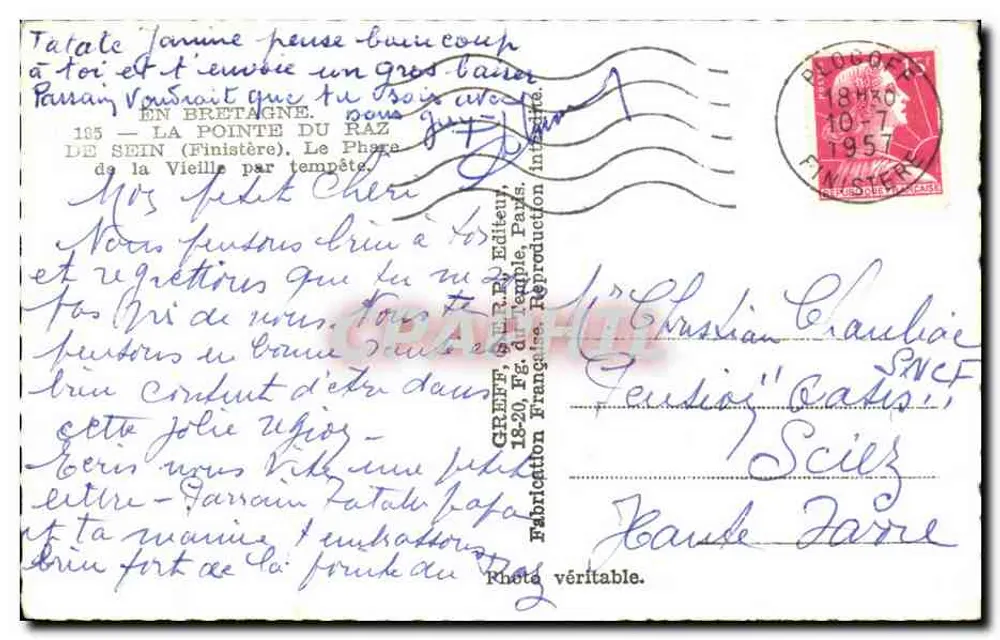 La Pointe du Raz — phare de la Vieille par tempête — Greff - Verso