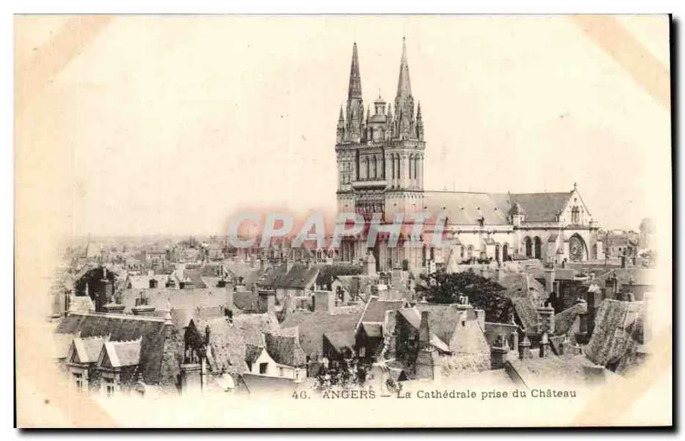 Angers — A Catedral vista do Castelo — editor anônimo, n° 46 - Frente