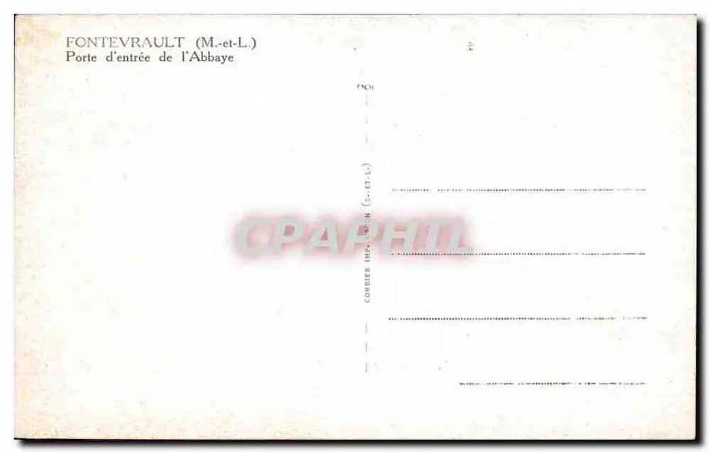 Fontevrault (M.-et-L.) — Eingangstor der Abtei — Verlag Combier - Rückseite