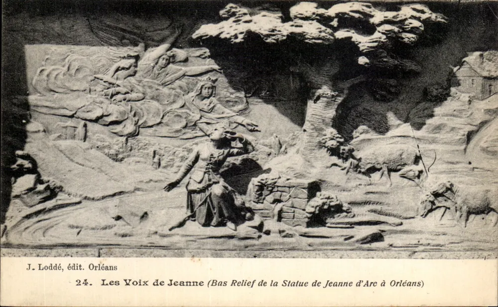 Die Stimmen von Joan — Basrelief der Statue von Joan of Arc in Orléans — J. Loddé, Verlag Orléans - Vorderseite