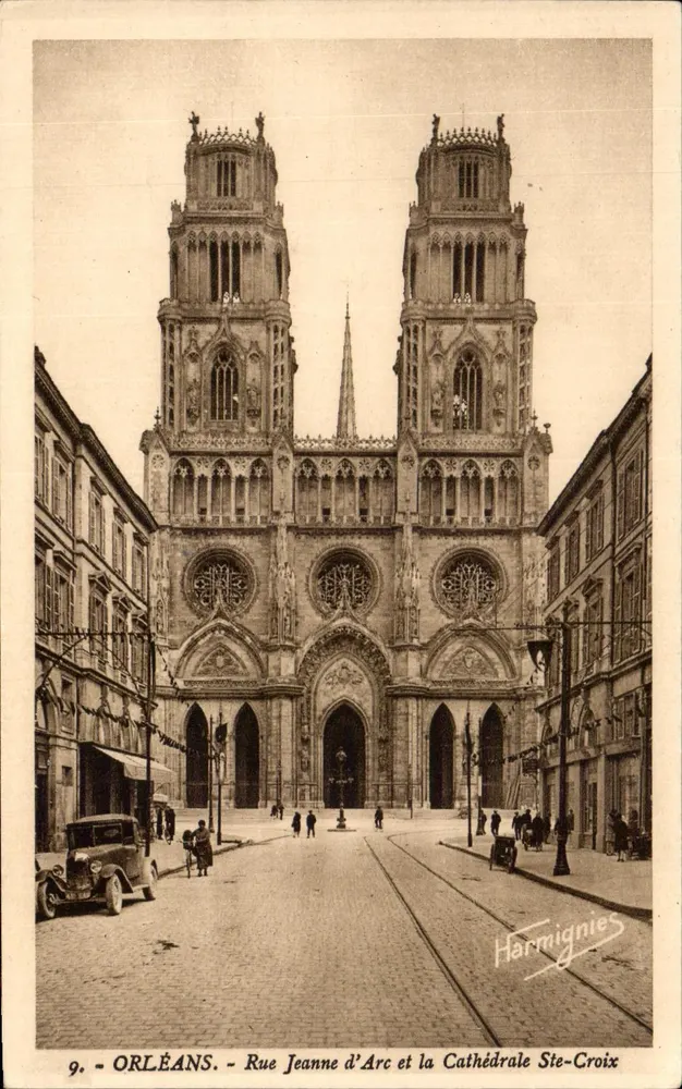 Orléans — Rue Jeanne d'Arc und die Kathedrale Ste-Croix — Harmignies, n°9 - Vorderseite