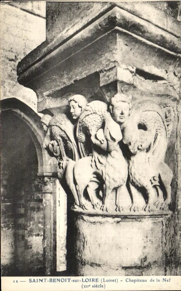 Saint-Benoît-sur-Loire — Capitel da Nave (século XII) — Editor não identificado, n° 12 - Frente