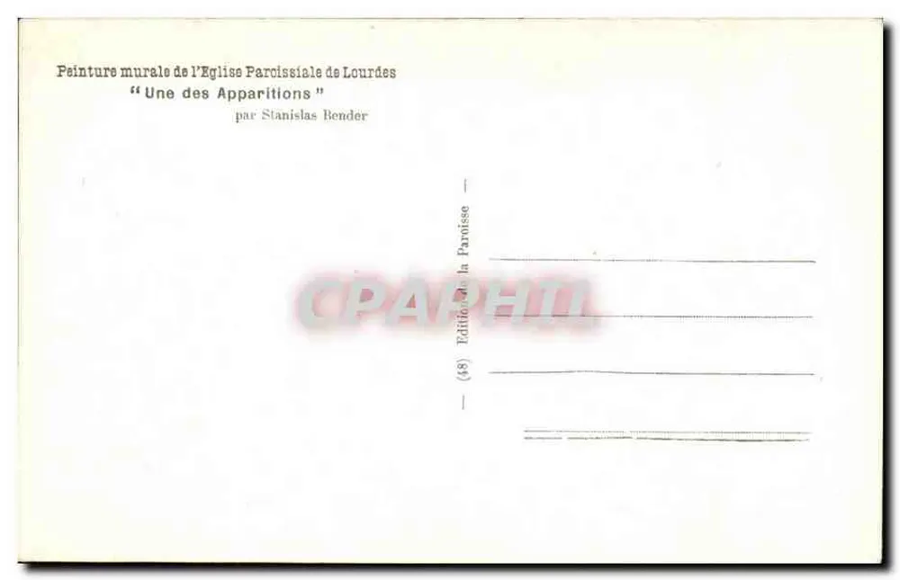 Santa Bernadette — Aparição em Lourdes — Edição da Paróquia - Verso